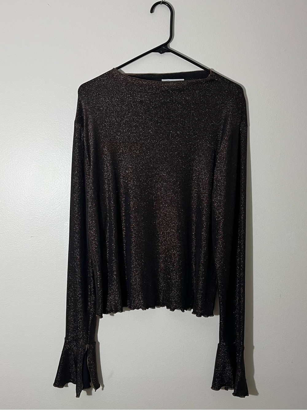 Jessica Simpson Women's Savana Sparkle Bronze Knit Top Size XL